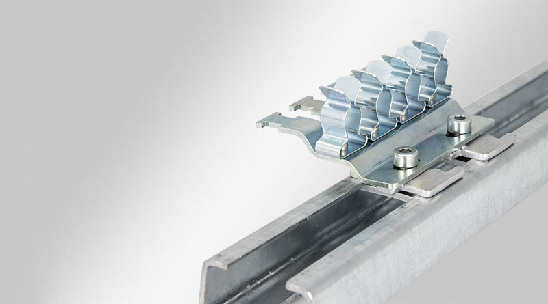 EMC屏蔽夾排組，用于30 mm C型DIN導軌
