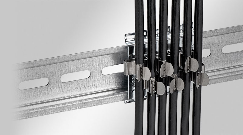 EMC 屏蔽夾, 用于35 mm  H型 DIN導軌， 帶卡扣式安裝結構